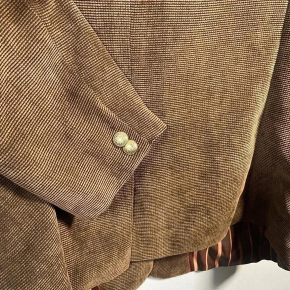 Venezzi Sport Coat L Brown Lined Textured Cosplay Eclectic Zipper Fall Business - Picture 11 of 14